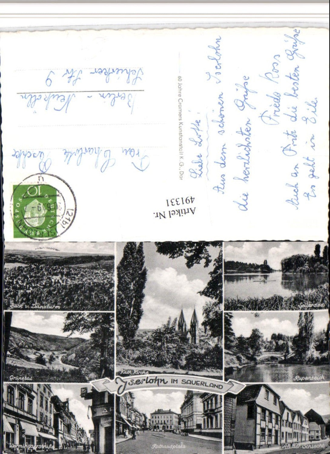 491331,Iserlohn Totale Kirche Rathausplatz Grünetal Mehrbildkarte