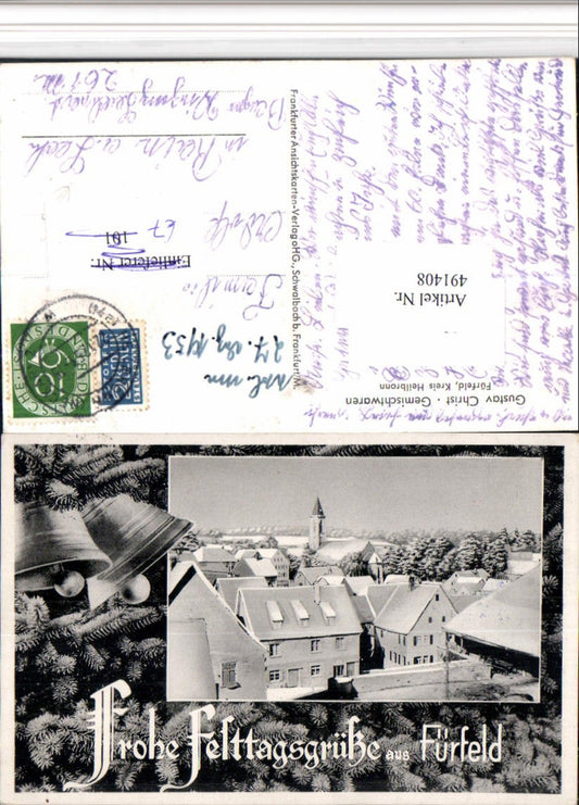 491408, Fürfeld near Bad Rappenau, partial view, passe-partout, bells