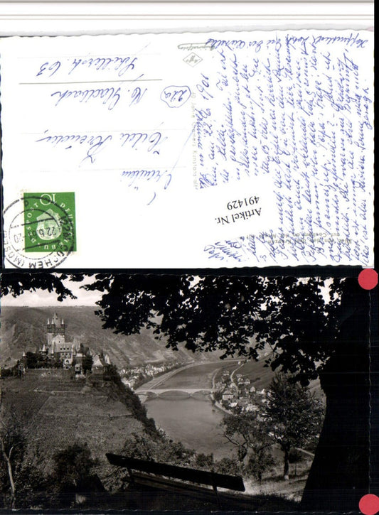 491429,Blick von d. Drei Kreuzen auf Cochem an d. Mosel m. Burg