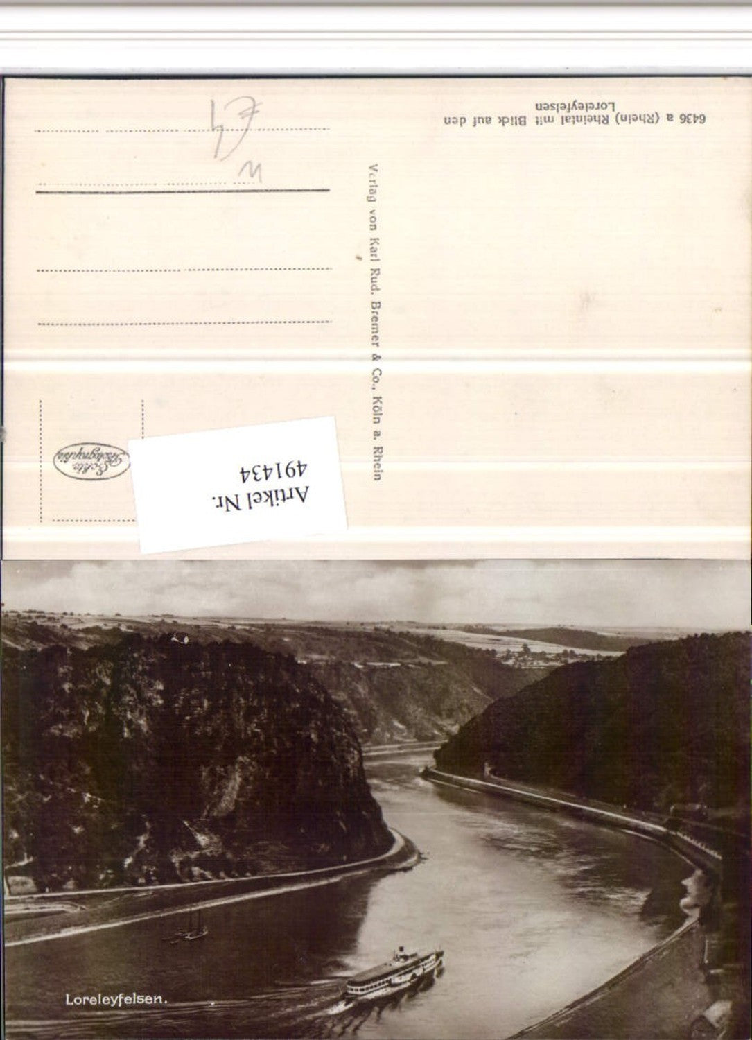 491434,Loreleyfelsen Loreley b. St. Goarshausen Fluss Dampfer