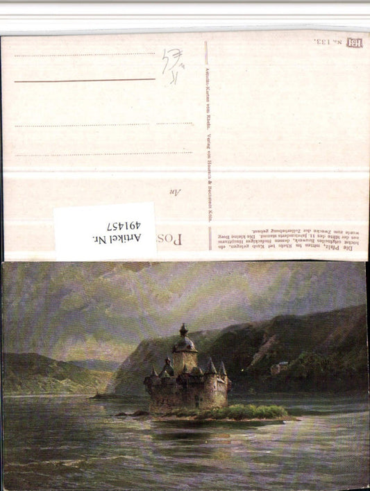 491457,Künstler AK Astudin Pfalz Burg Pfalzgrafenstein b. Kaub am Rhein