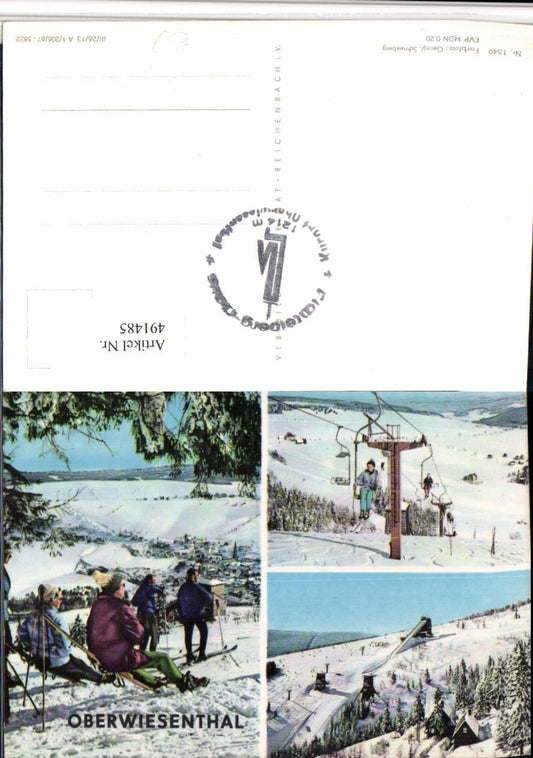 491485,Oberwiesenthal Totale Schanze Sessellift Mehrbildkarte pub VEB