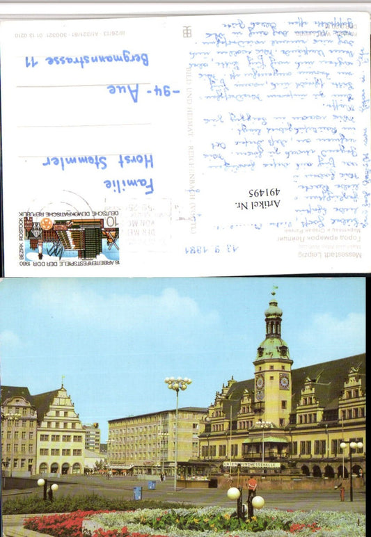 491495,Leipzig Markt u. Altes Rathaus pub VEB