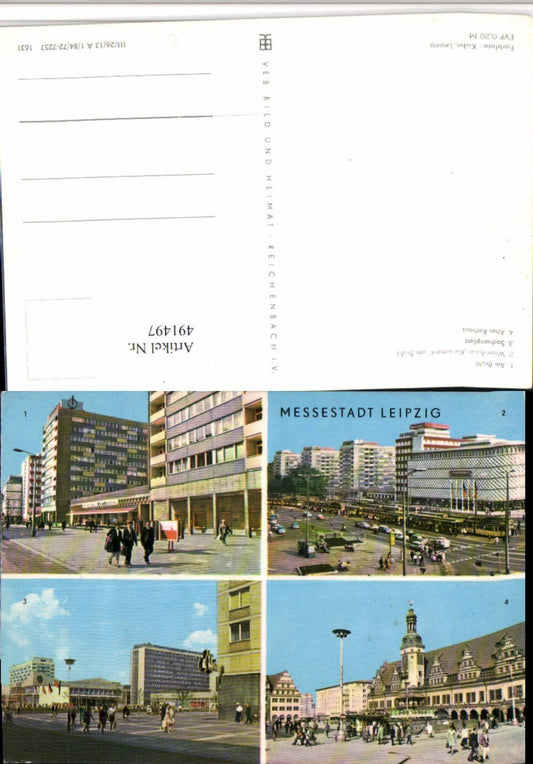 491497,Leipzig Brühl Warenhaus Altes Rathaus Mehrbildkarte pub VEB