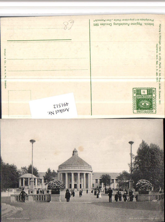 491512,Dresden Internationale Hygiene-Ausstellung 1911 Festplatz Halle Mensch