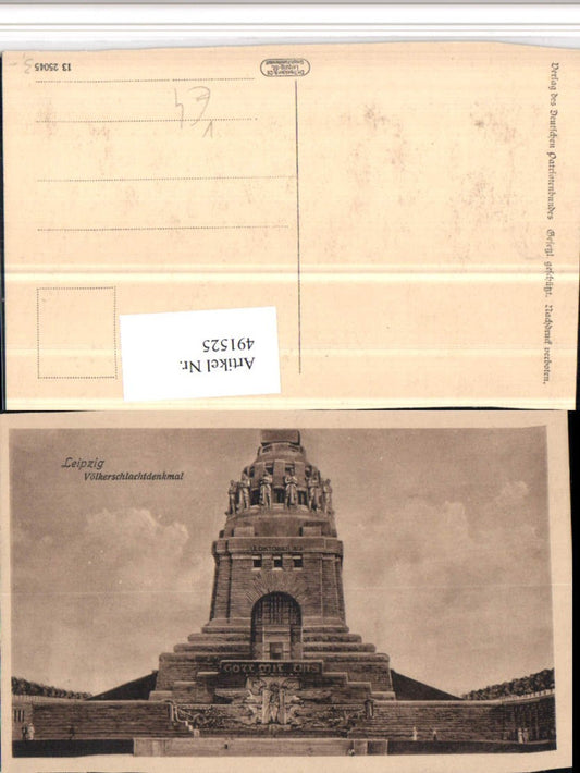 491525,Leipzig Völkerschlachtdenkmal Monument pub Verlag Dt. Patriotenbund