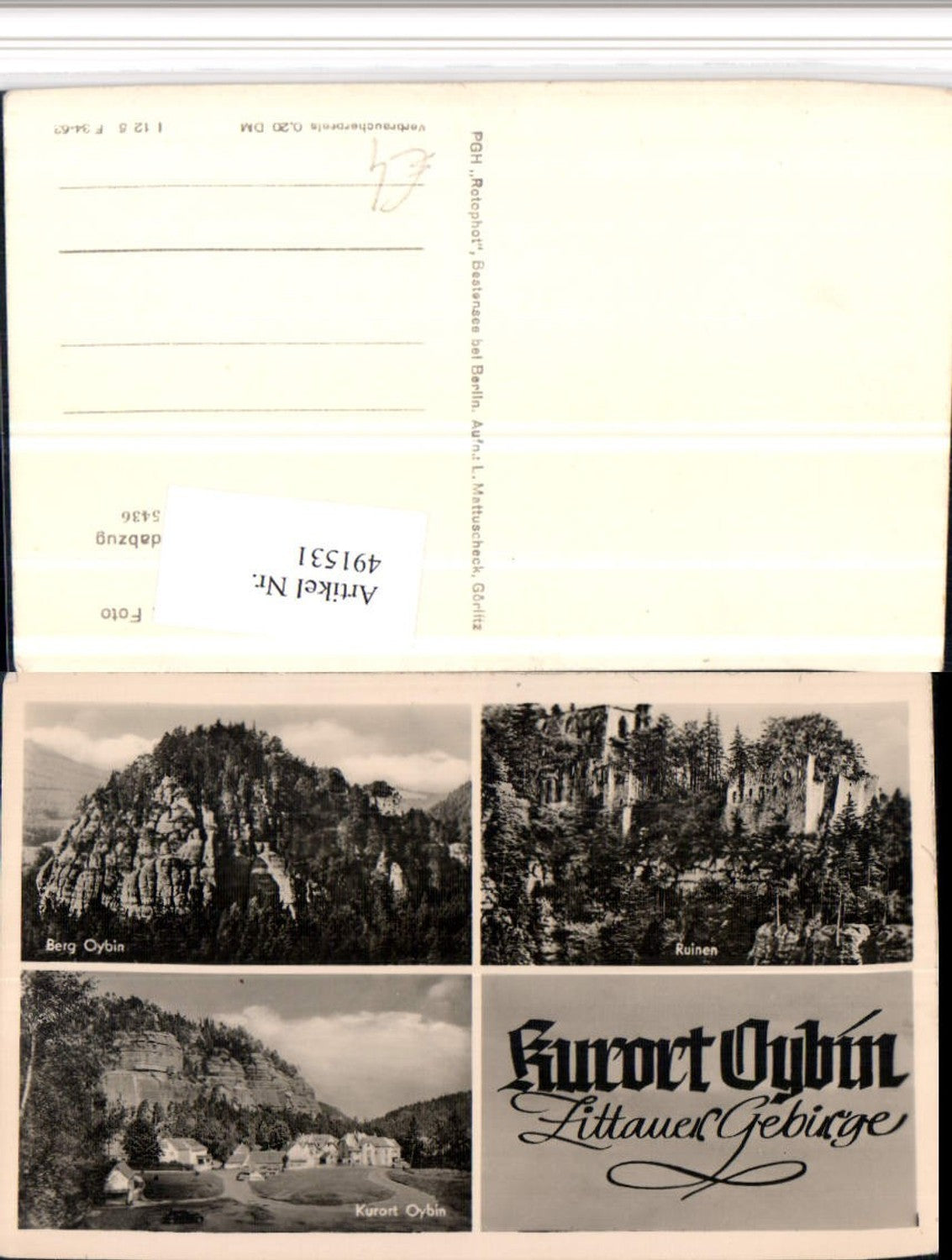 491531,Oybin Totale Berg Ruinen Mehrbildkarte