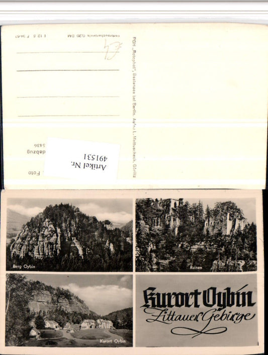 491531,Oybin Totale Berg Ruinen Mehrbildkarte
