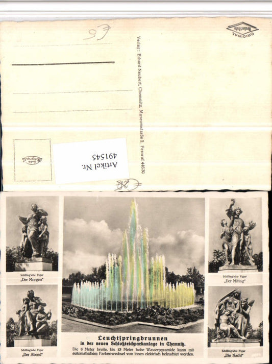 491545,Chemnitz Leuchtspringbrunnen Statuen Mehrbildkarte