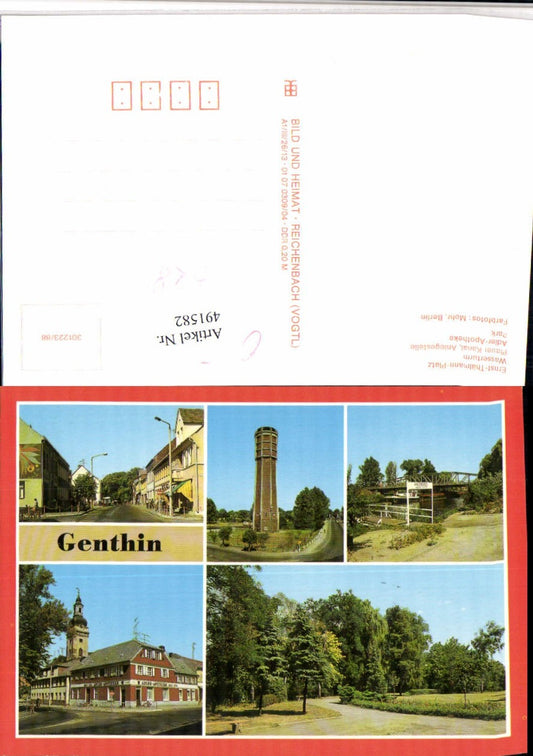 491582,Genthin Wasserturm Kanal Apotheke Mehrbildkarte pub VEB