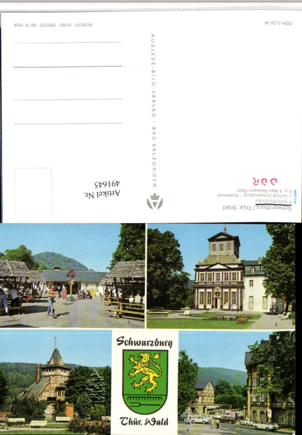 491645, Schwarzburg Castle Tavern Castle Multi-image postcard