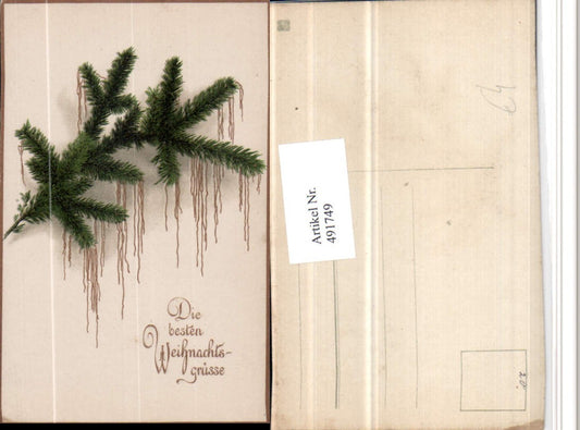 491749,Künstler AK Weihnachten Baumzweig Zweig