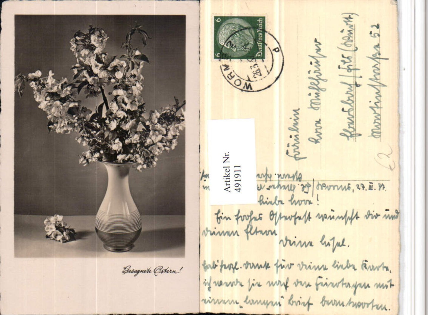 491911,Ostern Blütenzweige Zweige Vase