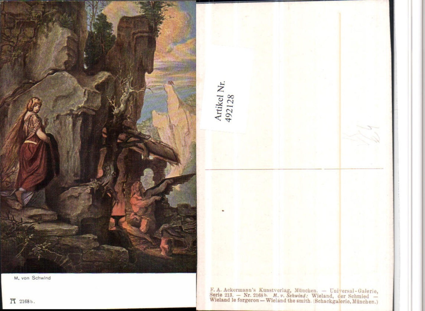 492128,Künstler AK M. v. Schwind Wieland Schmied pub Ackermann 2168b