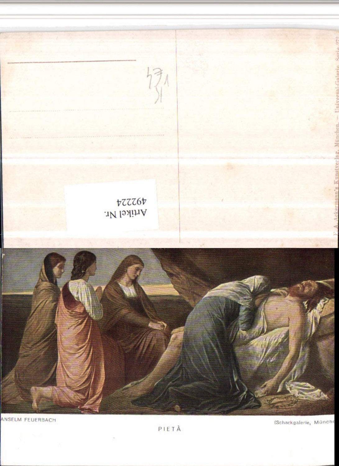 492224,Künstler AK Anselm Feuerbach Pieta Tod Trauer pub Ackermann