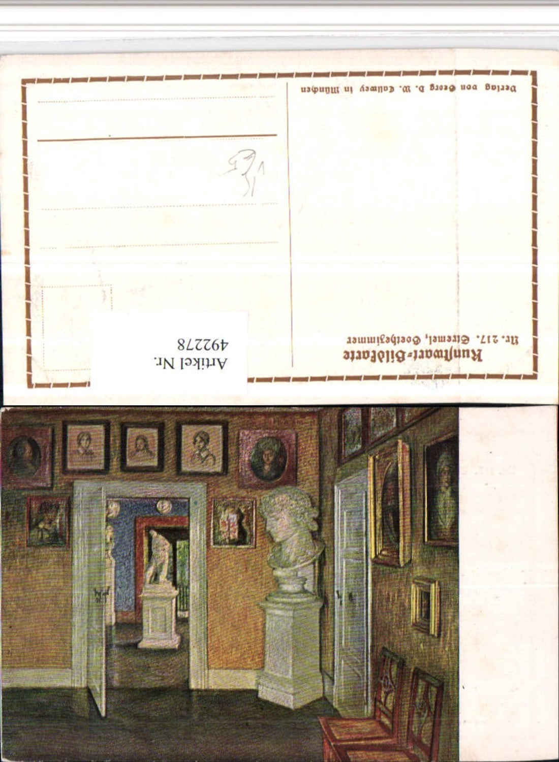 492278,Künstler AK Stremel Goethezimmer Büste pub Georg Callwey 217