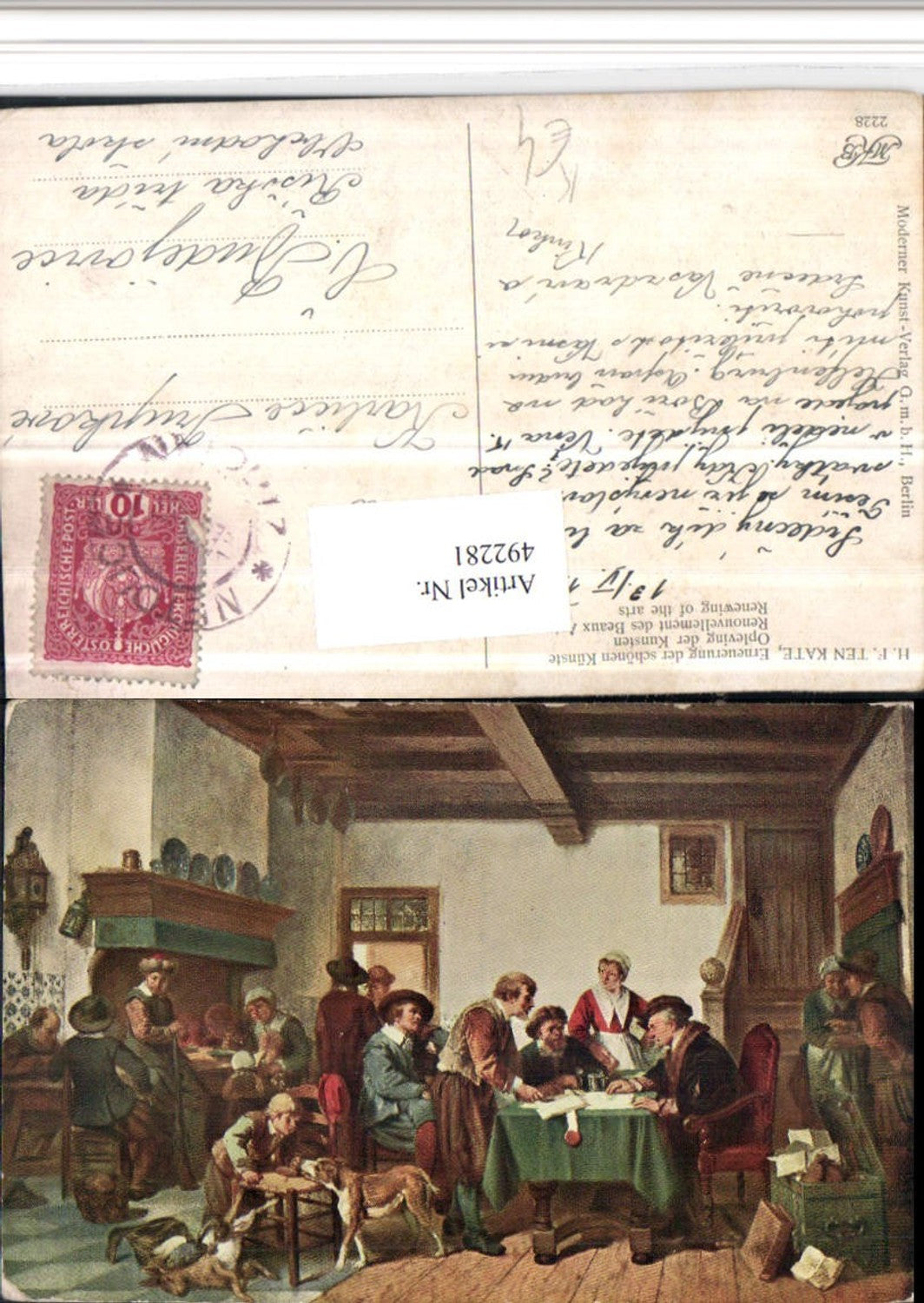 492281,Künstler AK H.F. Ten Kate Erneuerung der schönen Künste Hunde