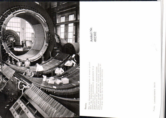 492302,Berlin Elektro-Industrie Werk Bau von Wasserkraft-Generatoren