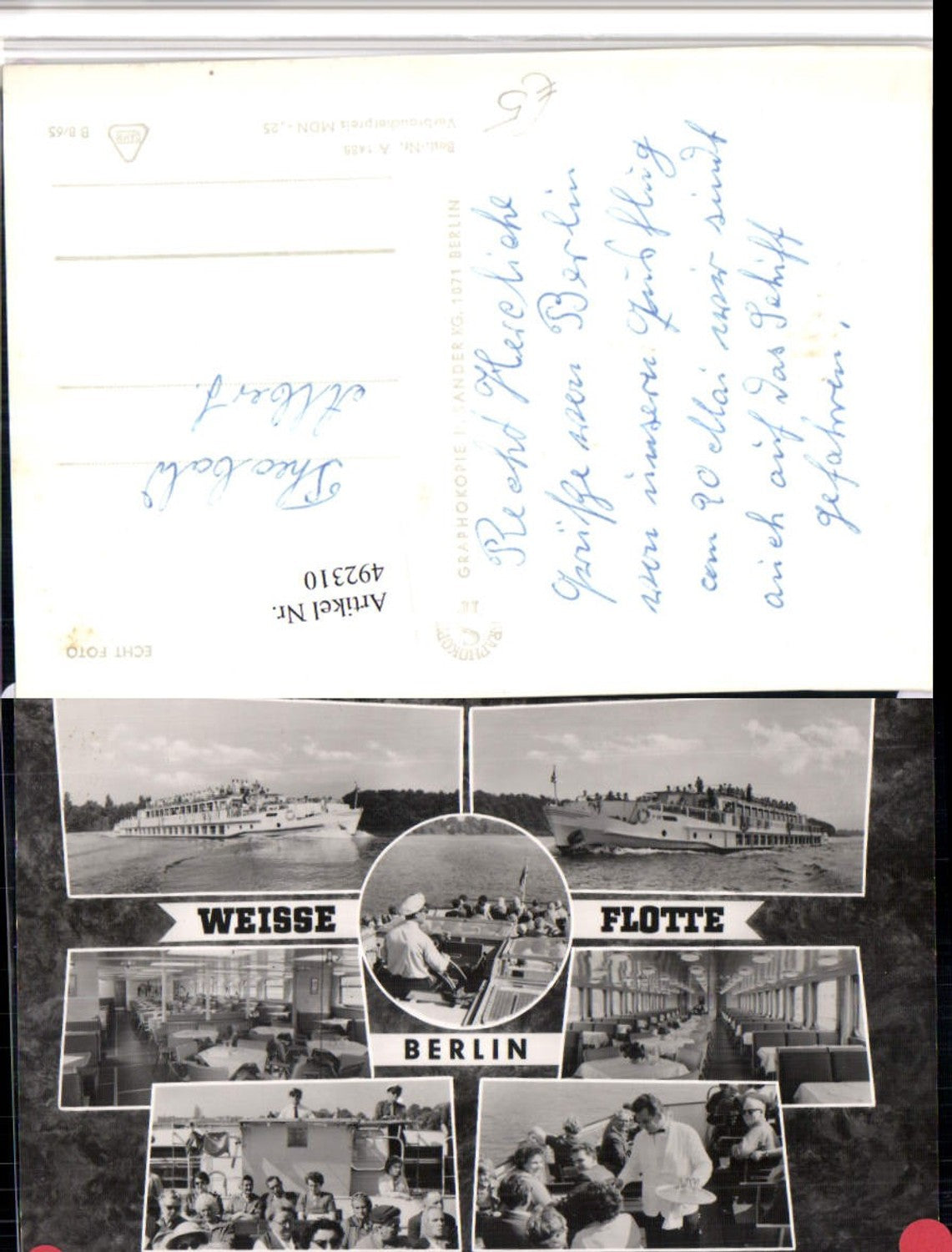 492310,Berlin Weiße Flotte Boot Schiff Mehrbildkarte