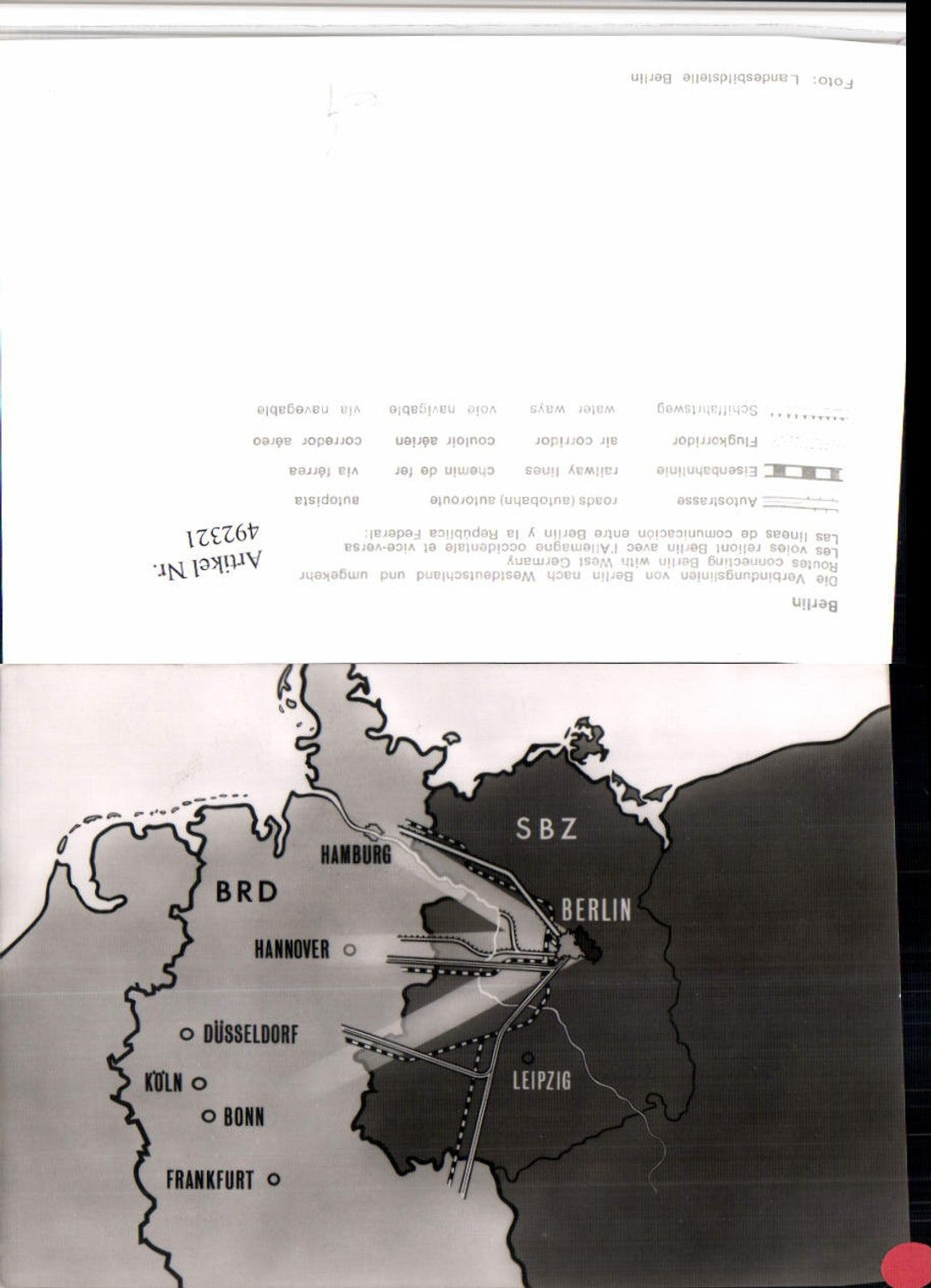 492321,Berlin Landkarte Verbindungslinien von Berlin