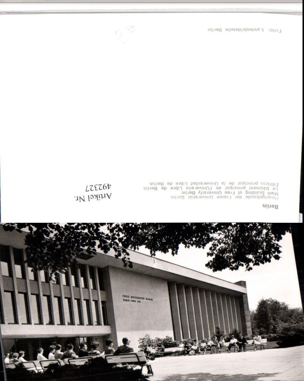 492327,Berlin Freie Universität Hauptgebäude Gebäude