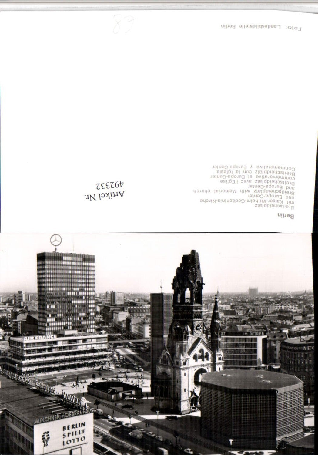 492332,Berlin Breitscheidplatz Gedächtniskirche Europa-Center