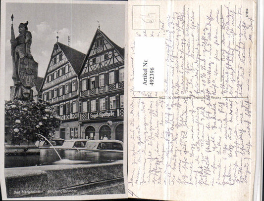 492396, Bad Mergentheim Milchlingsbrunnen Fountain Engel-Apotheke