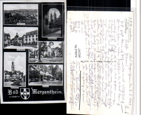 492397, Bad Mergentheim Total Castle Kurhaus Multiview Postcard