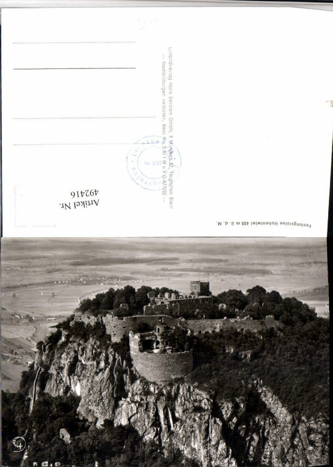 492416,Festungsruine Ruine Hohentwiel b. Singen Fliegeraufnahme