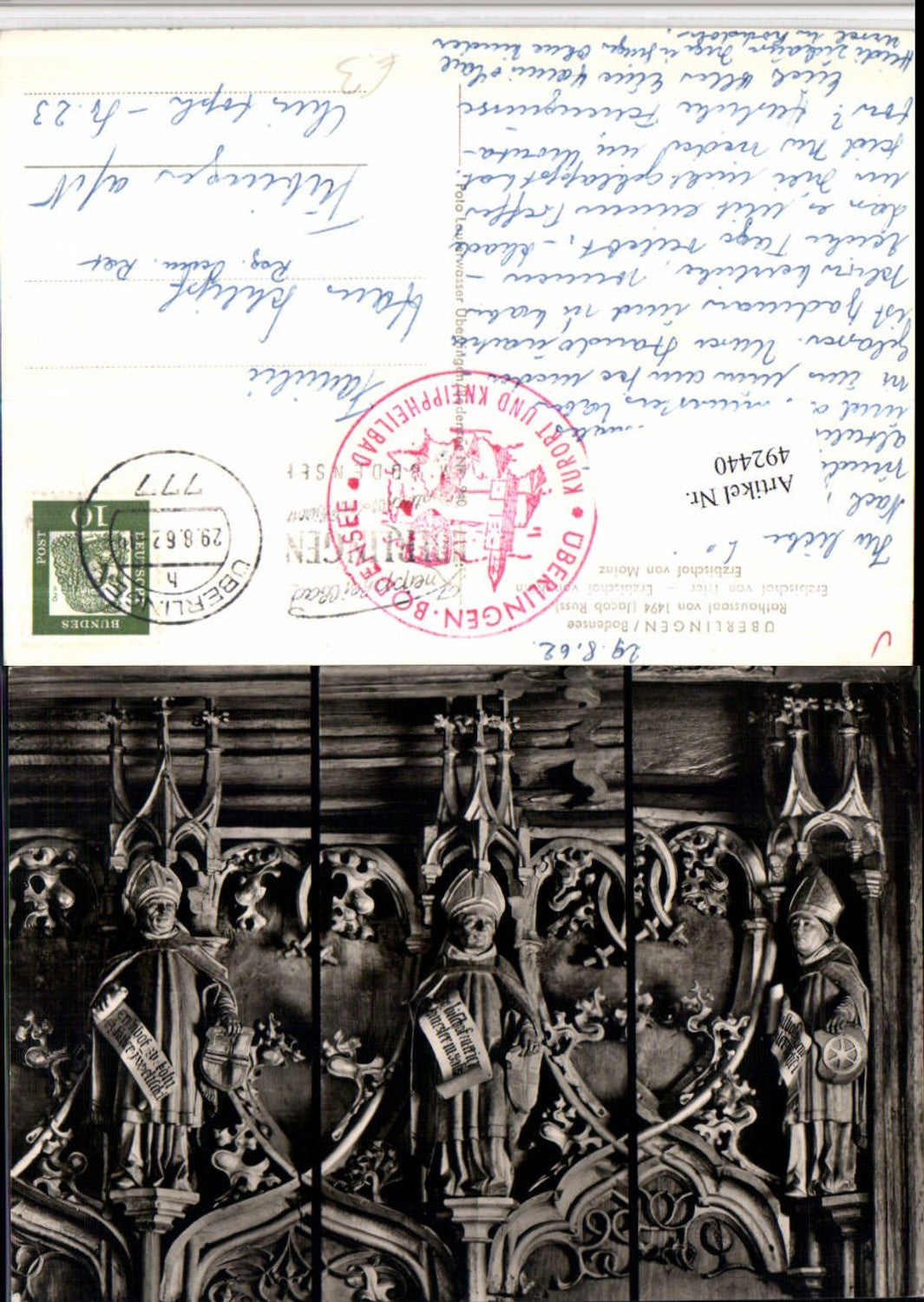 492440,Überlingen am Bodensee Rathaus Saal Erzbischöfe Figuren