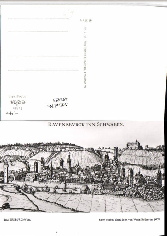 492453, Artist AK Wenzl Hollar Stich Ravensburg Totale