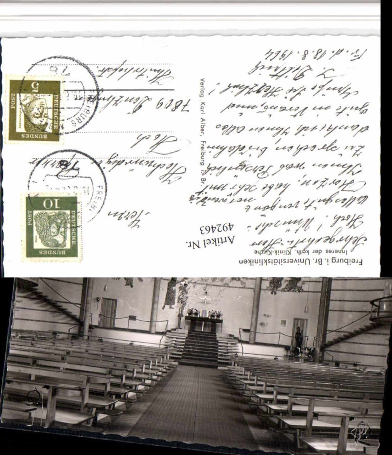 492463,Freiburg im Breisgau Universitätskliniken Kirche Innenansicht