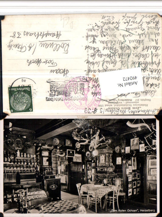 492472, Heidelberg Gasthof Lokal zum Roten Ochsen Interior view