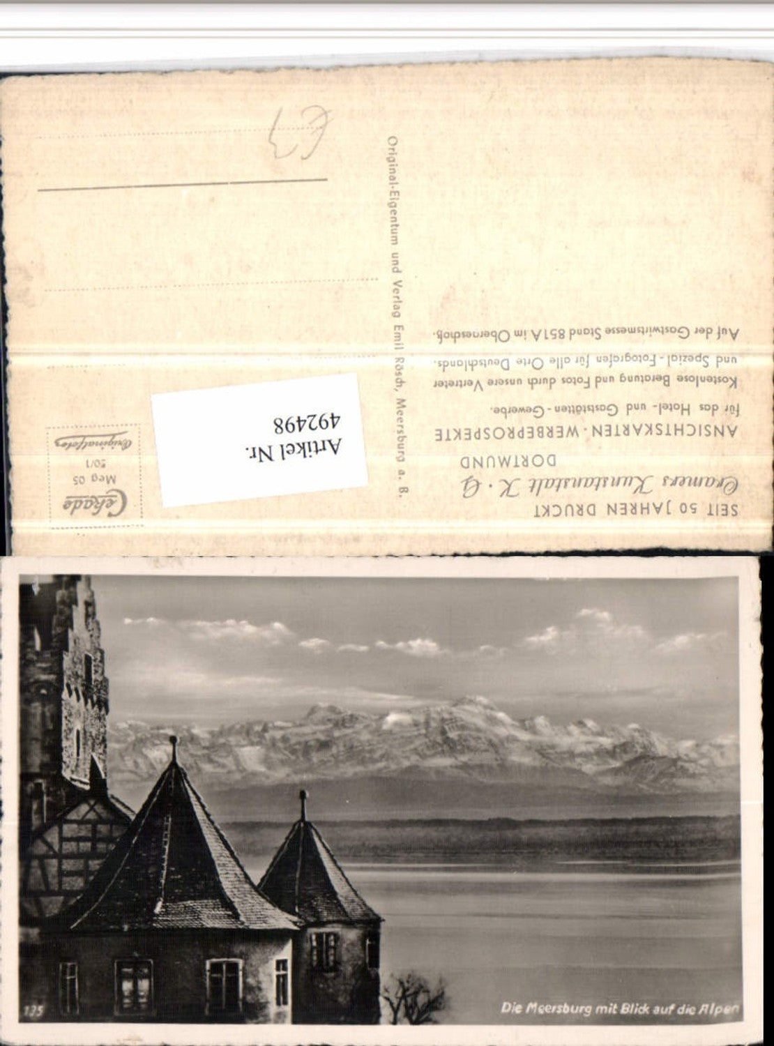 492498,Meersburg am Bodensee Burg m. Blick auf Alpen Bergkulisse