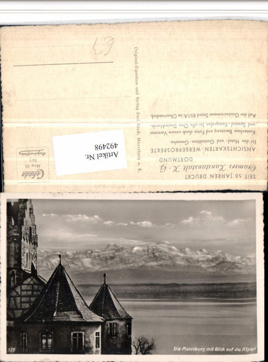 492498,Meersburg am Bodensee Burg m. Blick auf Alpen Bergkulisse