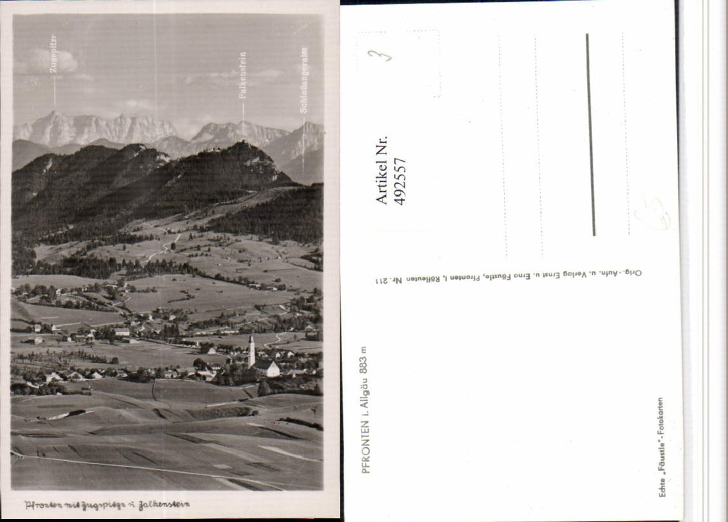 492557,Pfronten im Allgäu Totale m. Zugspitze Bergkulisse
