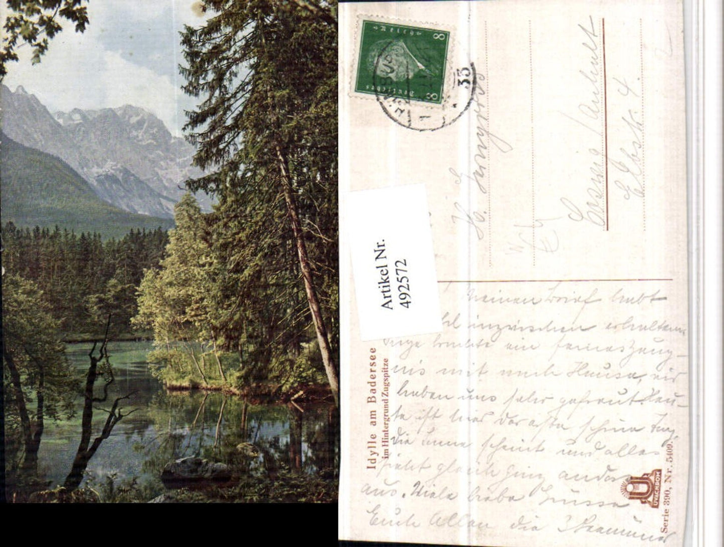 492572,Idylle am Badersee See b. Grainau m. Zugspitze Bergkulisse