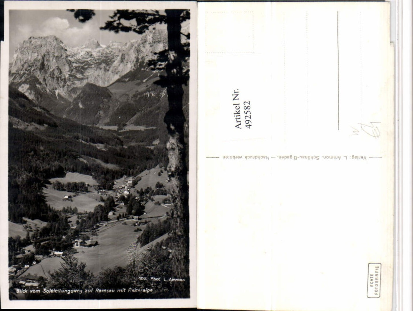 492582,Blick v. Soleleitungsweg auf Ramsau m. Reiteralpe Bergkulisse