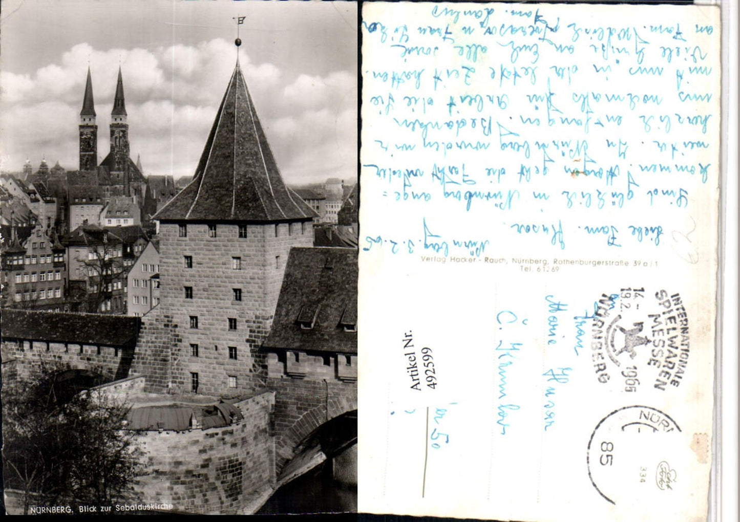 492599,Nürnberg Blick zur Sebalduskirche Kirche