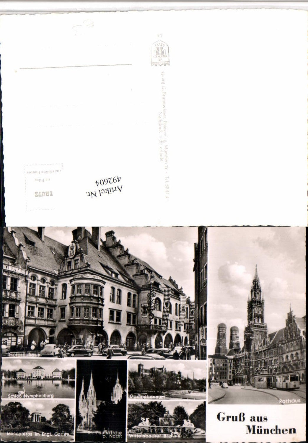 492604,München Rathaus Hofbräuhaus Schloss Kirche Mehrbildkarte