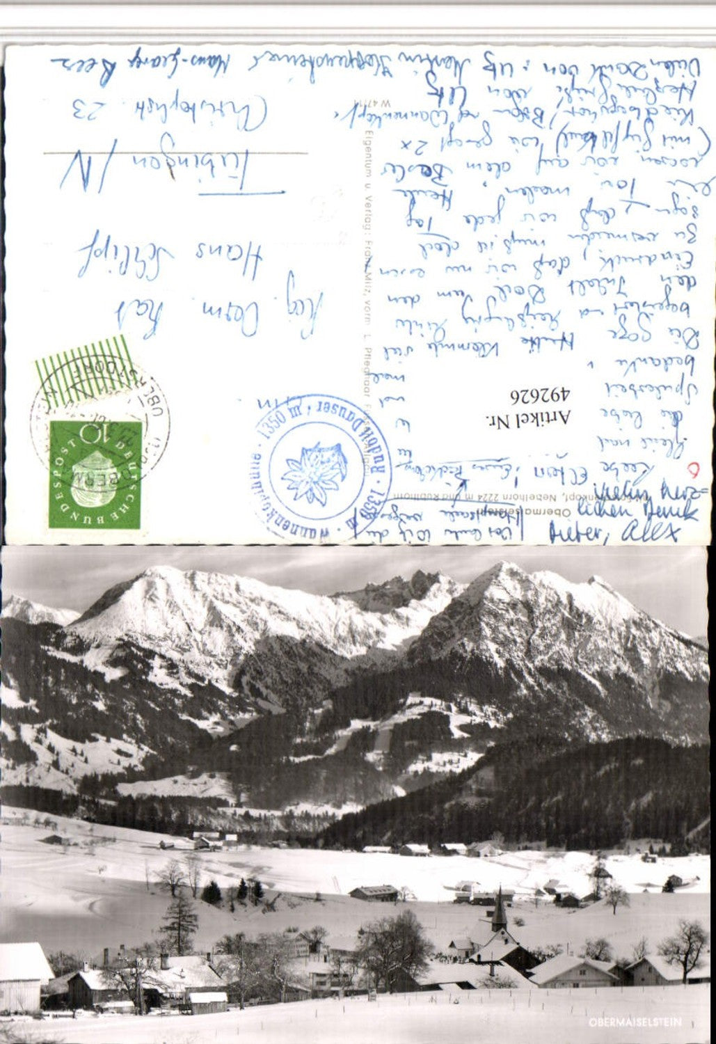 492626,Obermaiselstein Totale m. Nebelhorn Bergkulisse Winterbild