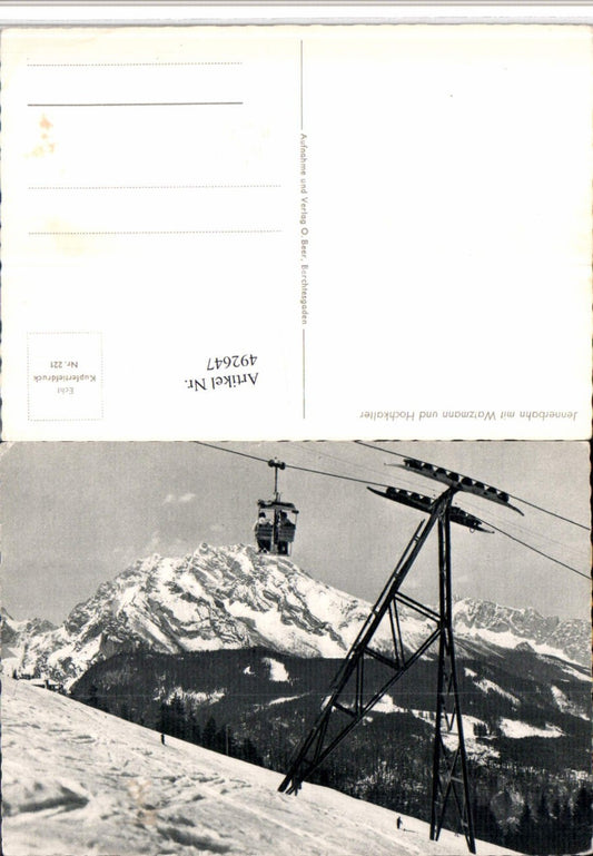 492647,Jennerbahn Seilbahn b. Schönau m. Watzmann Bergkulisse pub O. Beer