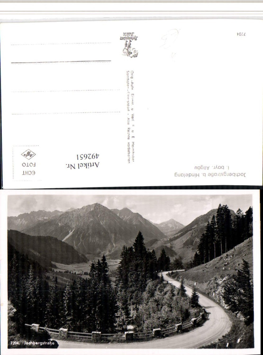 492651,Jochbergstraße b. Hindelang im Allgäu Bergkulisse
