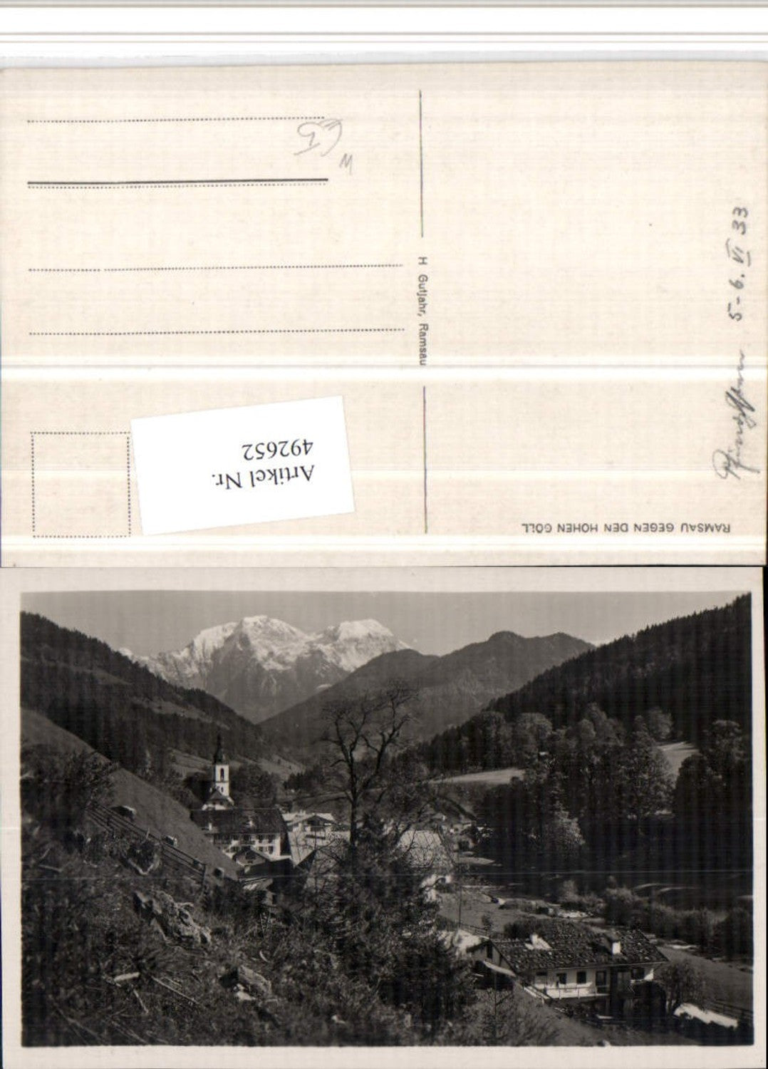 492652, Ramsau near Berchtesgaden opposite Hohen Göll mountain scenery