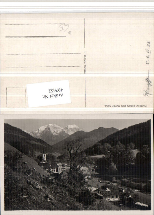492652,Ramsau b. Berchtesgaden geg. Hohen Göll Bergkulisse