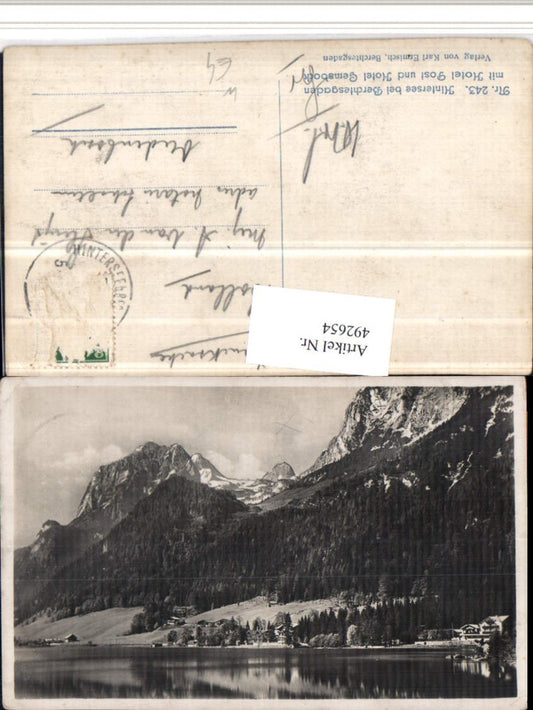 492654,Hintersee See b. Berchtesgaden m. Hotel Post Bergkulisse