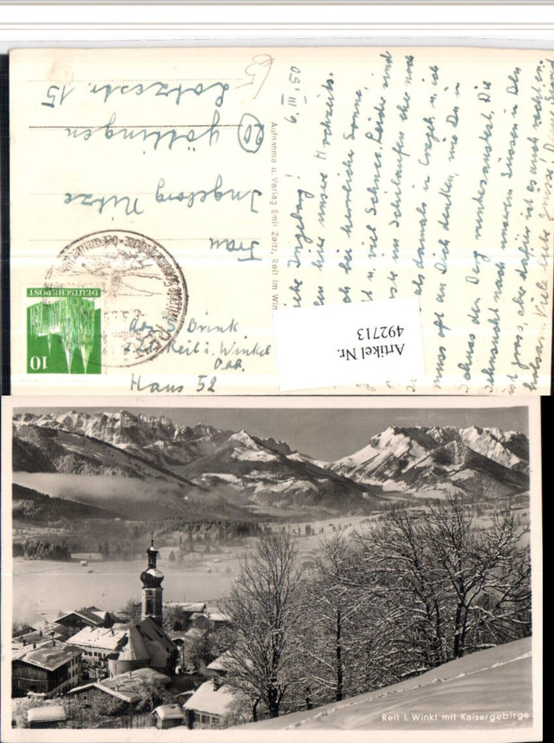492713,Reit im Winkl Totale m. Kaisergebirge Bergkulisse Winterbild