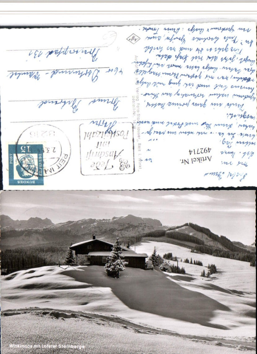 492714,Winklmoos Almhütte b. Reit im Winkl m. Loferer Steinberge Winterbild