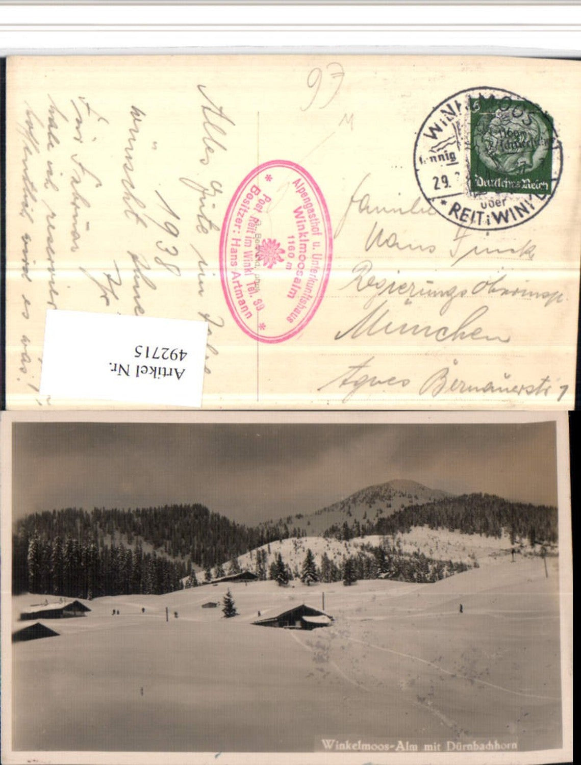 492715,Winklmoos-Alm b. Reit im Winkl m. Dürnbachhorn Winterbild