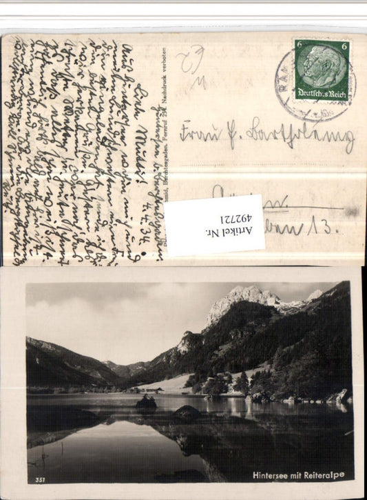 492721,Hintersee See b. Berchtesgaden m. Reiteralpe Bergkulisse